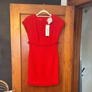 CHANEL Boutique Red Wool Dress with Silk lining size 38 or approx. 2/4